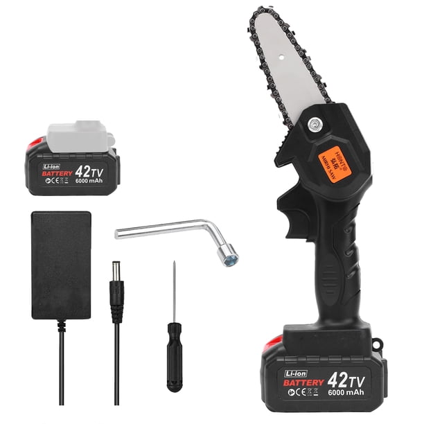 Mini motosierra de 4 pulgadas, sierra de podar inalámbrica, 21 V, 6 A, recargable, eléctrica, MABOTO Sierra eléctrica