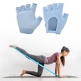 thumbnail image 4 of Unique Bargains Yoga Gloves Fingerless Pilates Gloves One Size Blue, 4 of 5