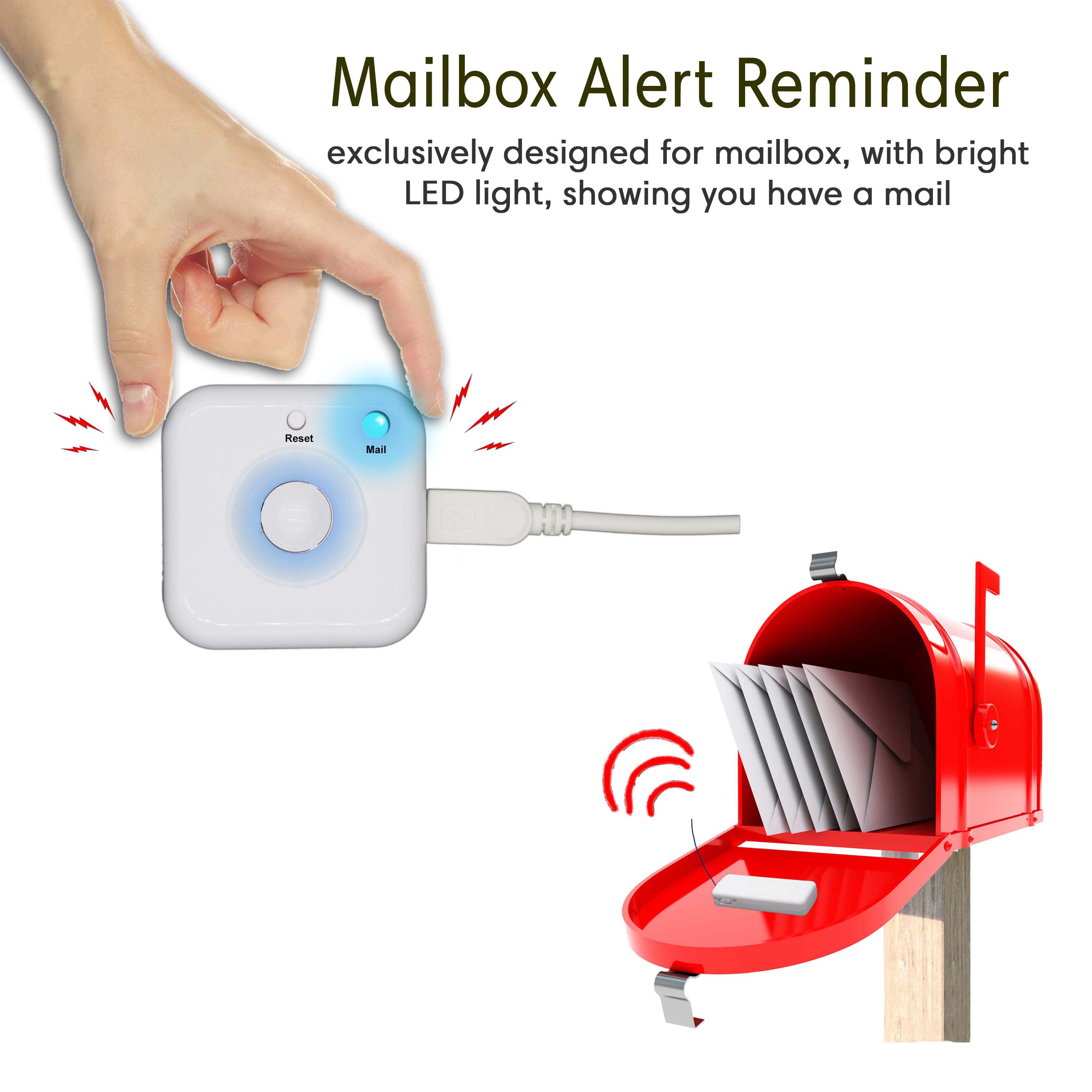 Receive Instant Notification with Bright Led When Mailbox Door is Open Mailbox Alarm SinMan Mailbox Alert Reminder Mailbox Chime