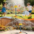 thumbnail image 4 of LiUMX Smiling Windmill Water Sprinkler Toys, 32.68 inch – Plastic Outdoor Lawn Toy with Wide Gentle Spray for Kids, Backyard, Garden, Multicolor, 4 of 7