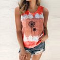 thumbnail image 2 of Gibobby casual para mujer Impresión de diente de león Cuello redondo Tie Dye Tank Chaleco sin mangas Camiseta Blusa Tops(Vino,CH), 2 of 4