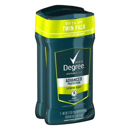 Degree Men Advanced Protection Extreme Blast Antiperspirant Deodorant Invisible Solid, 2.7 oz,