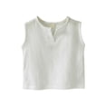 thumbnail image 2 of UACY Boys Girls Cotton Linen Tank Top Toddler Kids Sleeveless Crewneck Vest Tee Shirt Baby Summer Solid Tshirt (C, 24-36 Months), 2 of 4