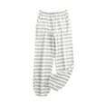thumbnail image 2 of ALLLIST Striped Women's Pajamas Pants Flannel Sleep Pants Gray Warm Pajamas for Ladies, 2 of 5