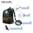 thumbnail image 3 of Disketp Oil Starry Sky Sunflower Mochila de Lona Estampada, Mochila Escolar de Viaje Ligera para Estudiantes y Portátil-Small, 3 of 5