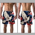 thumbnail image 3 of luoweisi Men's Beach Shorts Quick Dry Swim Trunks with Mesh Lining Peace Dove 2XL, 3 of 5
