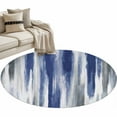 thumbnail image 6 of Abstract Navy Blue Round Rug 3ft Washable Circle Entryway Rugs Non Slip Vintage Grey Street Painting Art Area Rug Indoor Floor Carpet for Bedroom Kitchen Living Room Home Office Dining Room Nursery, 6 of 8
