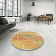 thumbnail image 4 of Ahgly Company Machine Washable Indoor Round Transitional Orange Area Rugs, 8' Round, 4 of 7