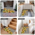 thumbnail image 6 of Sunflower Bee Door Mat Indoor Outdoor,Black Buffalo Plaid Botanical Leaf Floral Non Slip Welcome Mat with Rubber Backing,Absorbent Fabric Front Door Mats Entryway Rug for Home Patio Entrance 18"x30", 6 of 9