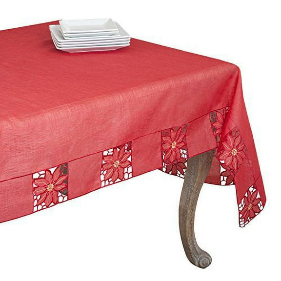 Bellingham Embroidered and Cutwork Tablecloth, Rectangular (65"x104")