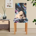 thumbnail image 4 of Yayeee 2 Pack Dining Chair Covers Stretch Parson Chairs Slipcovers Seat Protector, Black, 4 of 6