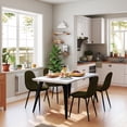 thumbnail image 2 of Homy Casa 63 inch Modern Dining Set, Dining Table with 4 Chairs, Beige Fabric, 2 of 10