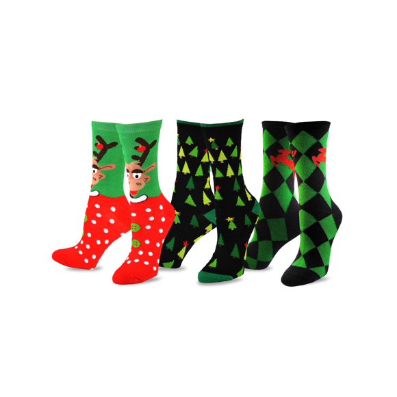 TeeHee Chaussettes de Noël et de Vacances Amusantes pour Femmes Lot de 3