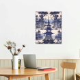 thumbnail image 2 of Nawypu Chinoiserie Blue And White Asian Pagoda And Floral Canvas Wall Art Printed Pictures Artwork Posters Paintings Decoration for Living Room Bedroom Office Coffee Club New Home Birthday Gifts, 2 of 4