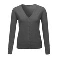 thumbnail image 1 of FashionOutfit Women's Basic V-neck Solid Cardigan Plus Size Color Variations, 1 of 3