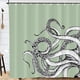 thumbnail image 1 of Billuyoard Decoración de baño sin esfuerzo, divertido juego de cortinas de ducha de tela gótica con animales marinos en blanco y negro Juegos de accesorios de baño YL490-4, 1 of 6