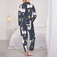 thumbnail image 3 of Pajama Sets for Women 2 Pcs, Cartoon Cute Alpaca Cactus Flower Button Down Long Sleeve Sleepwear Lounge PJ Sets, 3 of 6