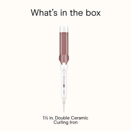 Conair Double Ceramic 1-1/4 Curling Iron, 5 LED Heat Settings, 1 Count