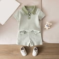 thumbnail image 2 of HCNTES Toddler Baby Summer Clothes Kid Outfits Boys Short Sleeves T-Shirt Tops + Shorts Cute Outfits Set For 2t 3t 4t 5t 6t 7t 8t Kid Short Set(X-Green,18-24 Months), 2 of 9