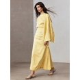 thumbnail image 5 of Yellow Jacquard Asymmetric One-Shoulder Fitted Mid-Length Dress, 5 of 6