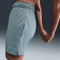 thumbnail image 3 of Nike Attack Women's Dri-FIT Fitness Mid-Rise 5" Unlined Shorts Smokey Blue Heather Barely Volt Size XL, 3 of 4