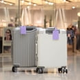 thumbnail image 2 of HAHDAXIA Luggage Tags, Leather Personalized Suitcase Tag Set-4 Pack (Leather-Purple), 2 of 6