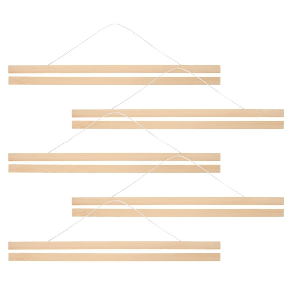 HOMEMAXS DIY Wooden Poster Hanger for Artwork Display Durable Khaki of 5 for Hanging Painting