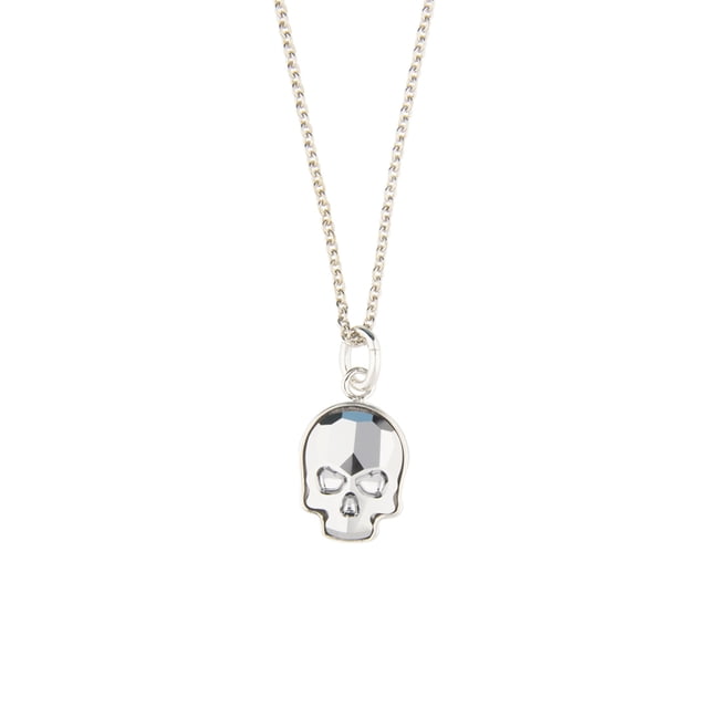 Collar para Mujer con Cristal Fino Swarovski en forma de Calavera– Bañado en Rodio- Collar Elegante y Brillante-Collares de Mujer de Moda- Joyería para Mujer de Moda- Regalo especial Ortiz Espinosa Temporada