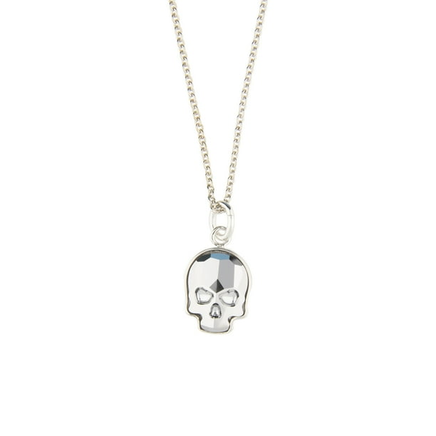 Collar para Mujer con Cristal Fino Swarovski en forma de Calavera– Bañado en Rodio- Collar Elegante y Brillante-Collares de Mujer de Moda- Joyería para Mujer de Moda- Regalo especial Ortiz Espinosa Temporada