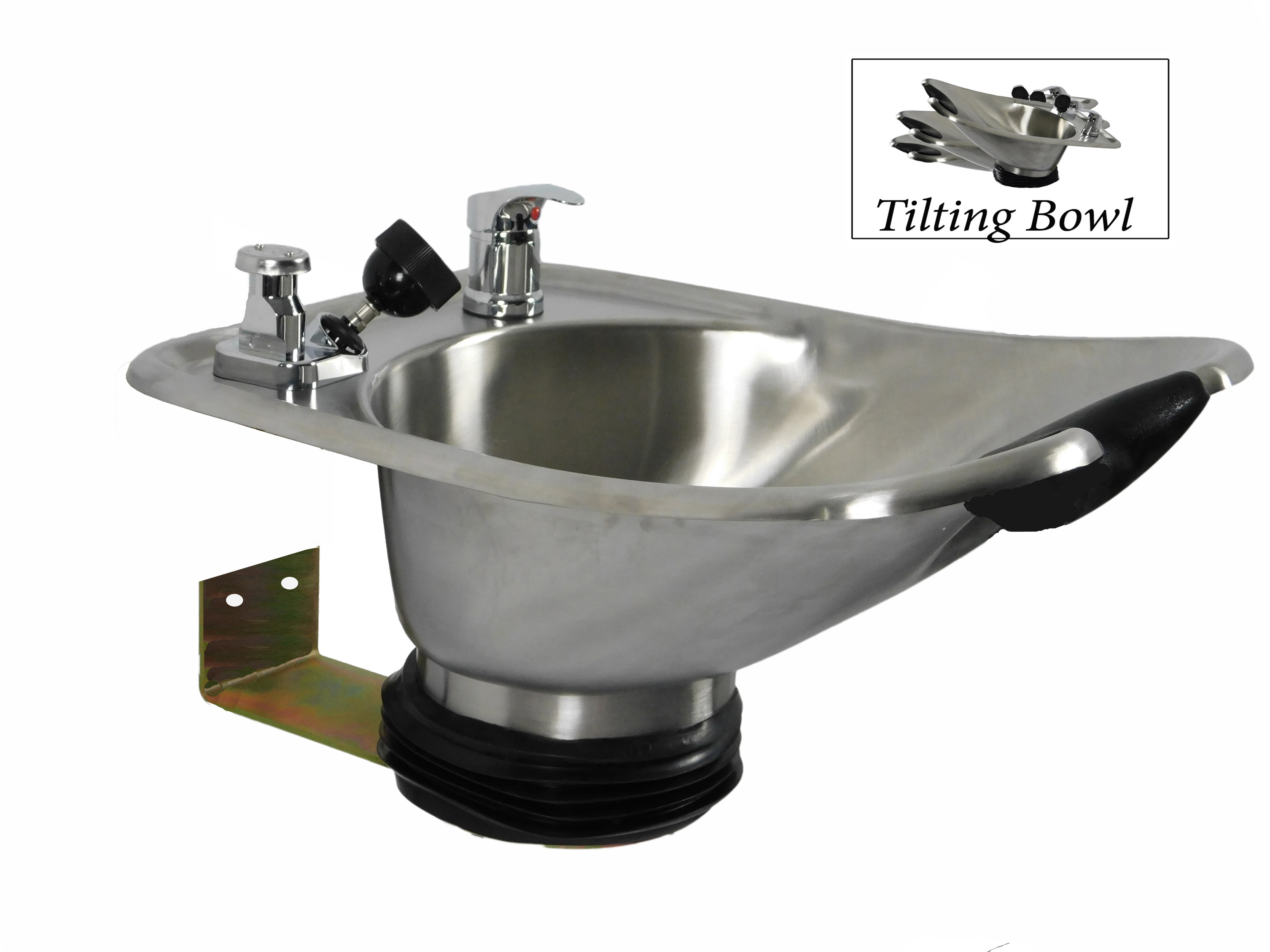 Tilting Stainless Steel Brushed Wall Mounted Shampoo Bowl TLC1567