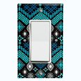 thumbnail image 1 of Metal Light Switch Plate Cover Safari African Tribal Art Pattern Teal SFR055, 1 of 13
