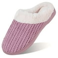 thumbnail image 2 of WateLves Women's Textured Knit Plush Lined Slippers - Memory Foam Warm Cozy House Shoes with Fuzzy Collar, Comfortable Indoor Outdoor Wear, 2 of 2
