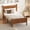 Light Walnut, variant on Noble House Queen Platform Bed with Headboard and Footboard, Wood Frame, Black