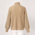 thumbnail image 3 of Vedolay Women's Sweaters Women's 2023 Winter Casual Turtleneck Long Sleeve Loose Pullover Sweater,Khaki L, 3 of 5
