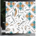 thumbnail image 4 of Ambesonne Boho Shower Curtain, Tribal Bohemian Feather, 69"Wx70"L, Teal Orange Black, 4 of 5