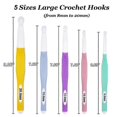 thumbnail image 4 of 5 PCS Crochet Hook Set, Large Ergonomic Crochet Hooks, Big Crochet Hooks Set, Size L/8mm, N/10mm, 12, 4 of 5