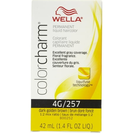 Wella Color Charm Liquid Haircolor 4g/257 Dark Golden Brown, 1.4 oz (Pack of 4)