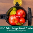 thumbnail image 2 of Fretta Cold Press Juicer Machines, Slow Masticating Juicer with 5.3" Extra Large Feed Chute Fit Whole Fruits & Vegetables, Self Feeding Effortless for Batch Juicing, BPA Free 250W (Blue), 2 of 8