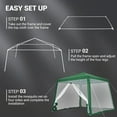 thumbnail image 3 of YUSAZENS Waterproof Outdoor Pop Up Screen Tent, 10 ft by 10 ft Gazebo with Mesh Netting Walls Air Vent, for Camping Picnics Backyard Parties, 3 of 6