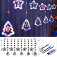 thumbnail image 3 of WILLED Christmas String Lights 120 LED Window Curtain Lights with Remote, 9.8ft USB Powered Multicolor Waterproof Fairy Lights with Hanging Xmas Ornaments for Indoor Outdoor Xmas Tree Patio Garden, 3 of 6