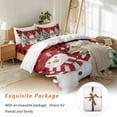 thumbnail image 7 of Christmas Red Snowman Bedding Duvet Cover Set Queen Size 4 Pieces Winter Snowflakes Tree Red Plaid Bedding Set with Zipper Closure, 1 Comforter Cover 90x92 Inches 1 Flat Sheet & 2 Pillow Cases, 7 of 7