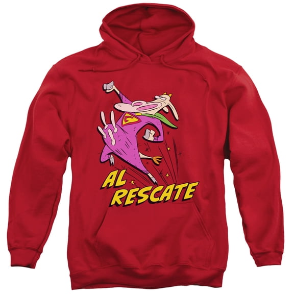 Cow And Chicken Al Rescate Adult Pullover Hoodie Sweatshirt Red