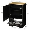 thumbnail image 3 of Pefilos 32" Dog Food Storage Cabinet, Pet Feeding Station Furniture with 2 Bowls, Pet Dog and Cat Toy Storage Containers Organizer, Pet Food Cabinet, Black, 3 of 7