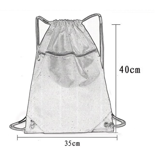 VONKY Portable Nylon Drawstring Bag Sack Beach Gym Backpack Shoes Bags Convenient and Versatile Black 1Set