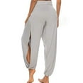 thumbnail image 3 of UJNDER Women's Sporty Yoga Pants High Slit Bohemian Harem Style for Athletic Comfort Grey L, 3 of 4