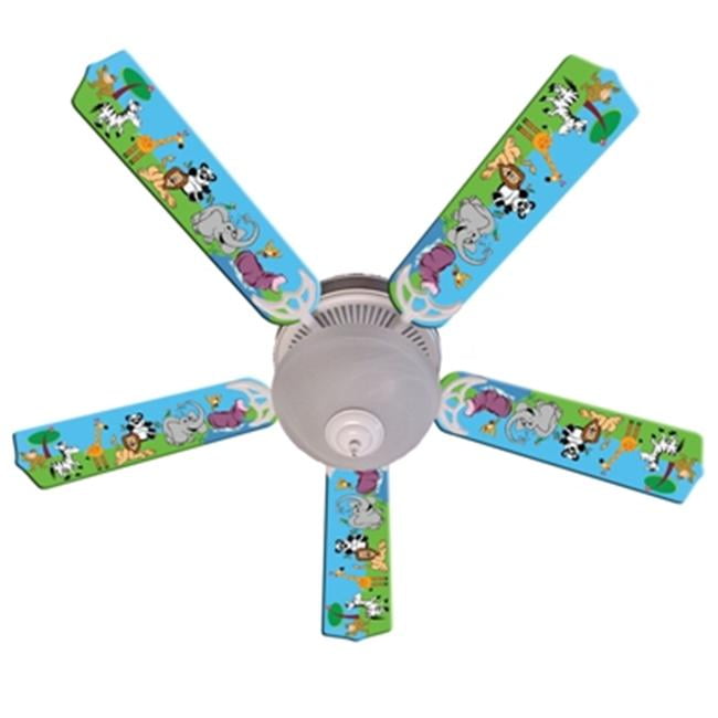 New BABY KIDS JUNGLE PARTY ANIMALS Ceiling Fan 42" 