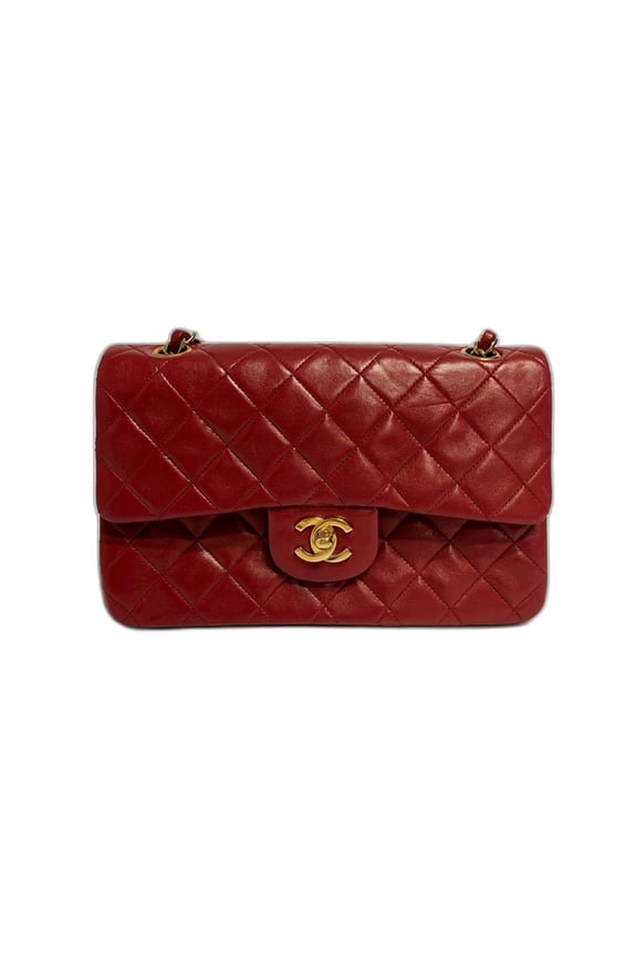 Pre-Owned Chanel Matelass Shoulder Bag, Lambskin, Red