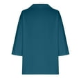 thumbnail image 5 of Penkiiy Women's Casual 3/4 Sleeve Henley V-Neck Button Up Pleated Back Blouses Solid Blouse Tops T-Shirts M Blue, 5 of 8