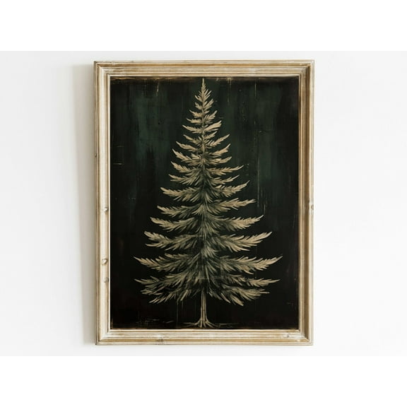 Dark Fir Tree Print, Wall Decor, Tree Print, Spruce Tree Painting, Rustic Home Decor, Wall Art Wall Art, Modern Wall Decor, 8x12 UNFRAMED