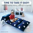 thumbnail image 5 of Butterfly Craze Floor Pillow Bed Lounger Cover, Cozy & Stylish Seating Solution for Kids & Adults, Recliner Floor Cushion for Ultimate Comfort, Holds 5 Pillows, Cover Only, Navy Stars, King, 5 of 9